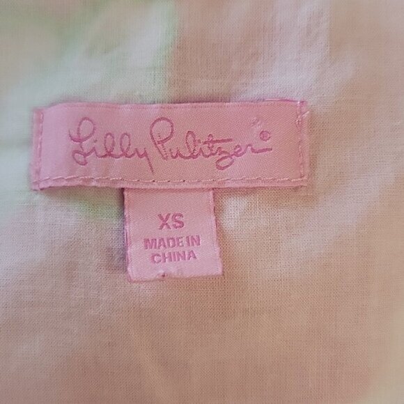 LILLY PULITZER Scarlet Begonia Ruffle Scoop Neck Pink Floral Sleeveless Top XS - Picture 6 of 10